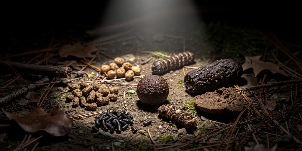 crottes d'animaux nocturnes